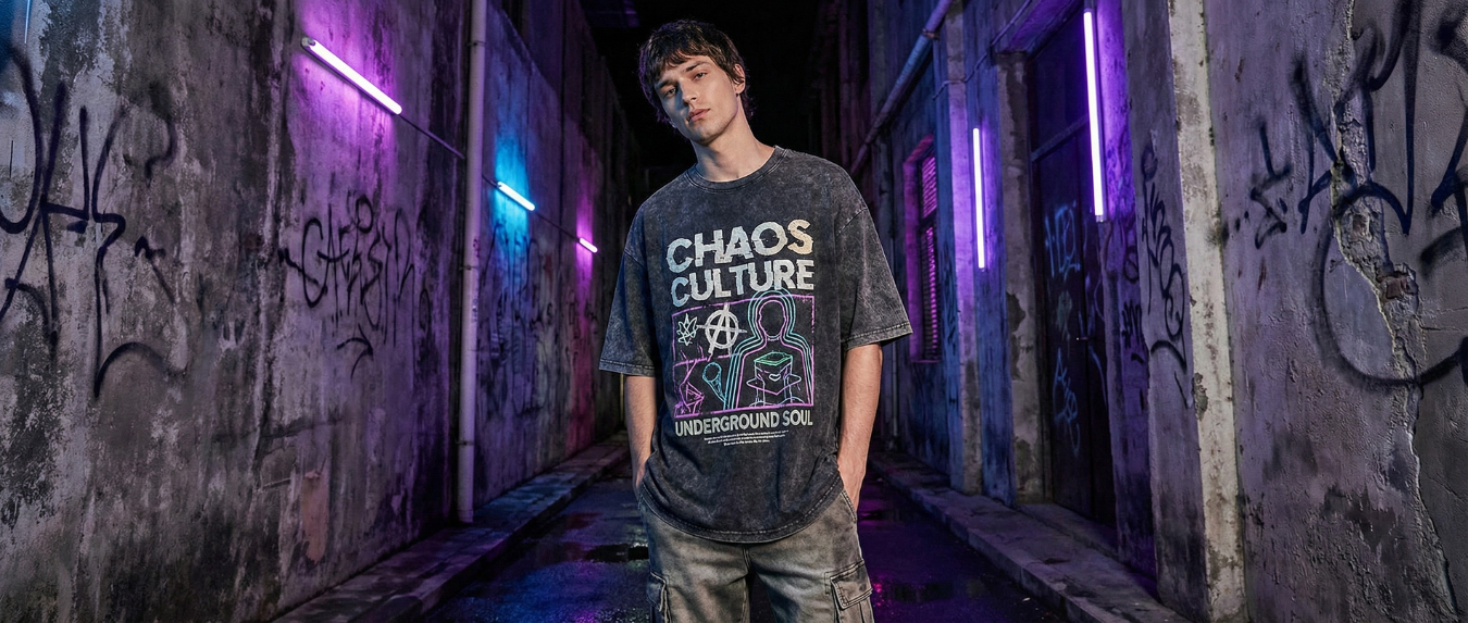 Men's Acid Wash Oversized TShirts