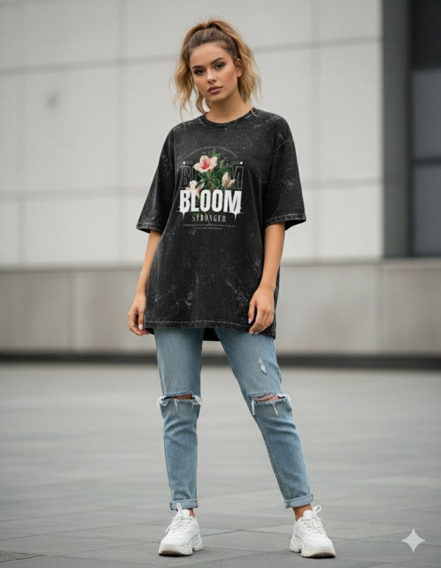 Women Acid Washed Oversized Tee