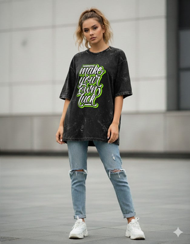 Women Acid Washed Oversized Tee