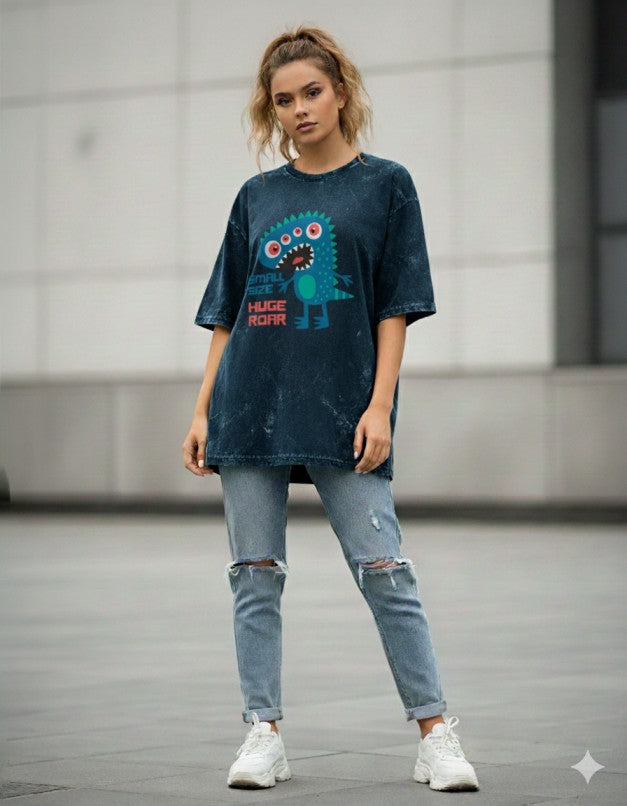 Women Acid Washed Oversized Tee