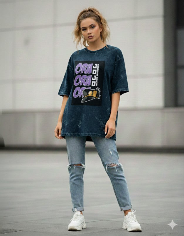 Women Acid Washed Oversized Tee