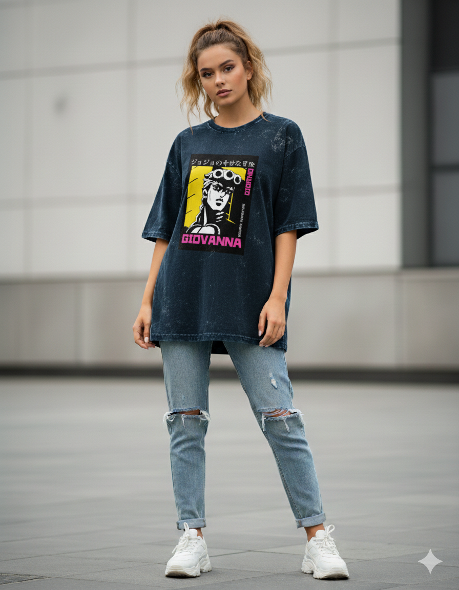 women Acid Washed Oversized Tee