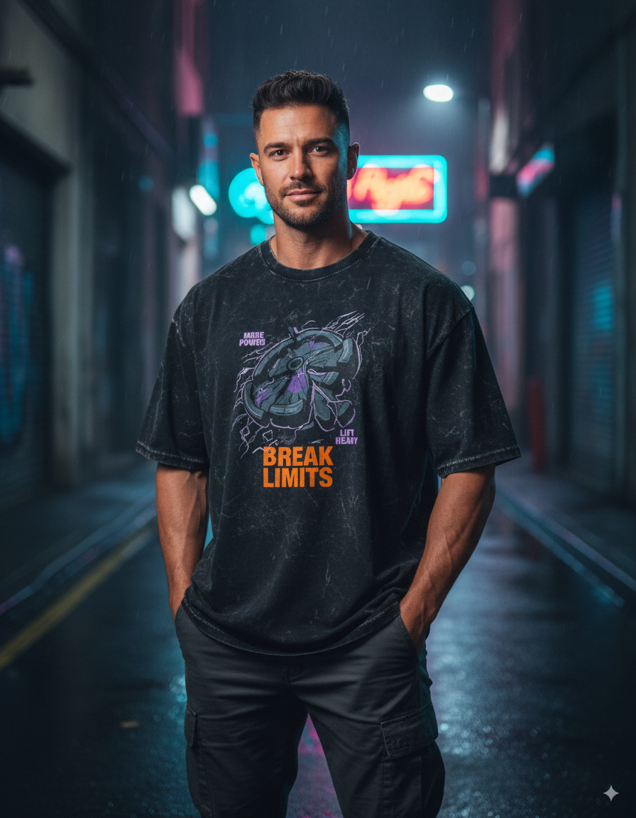 Men Acid Washed Oversized Tee