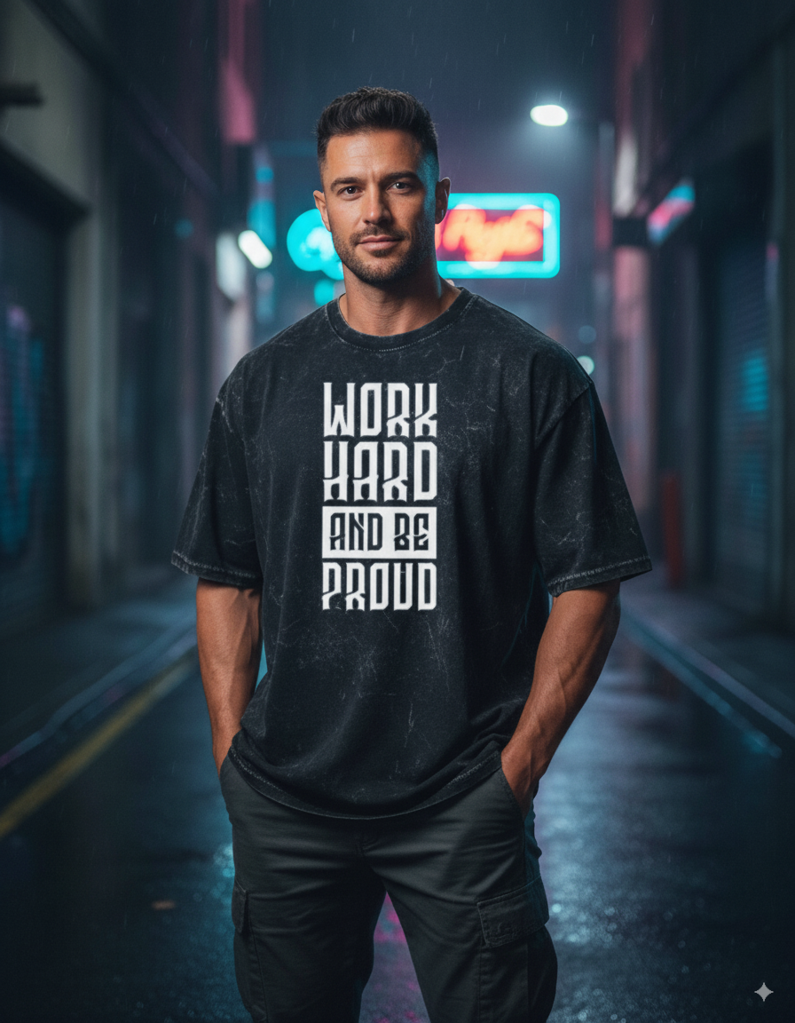 Men Acid Washed Oversized Tee