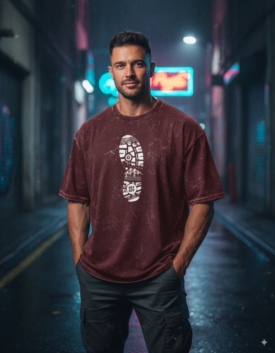 Men Acid Washed Oversized Tee