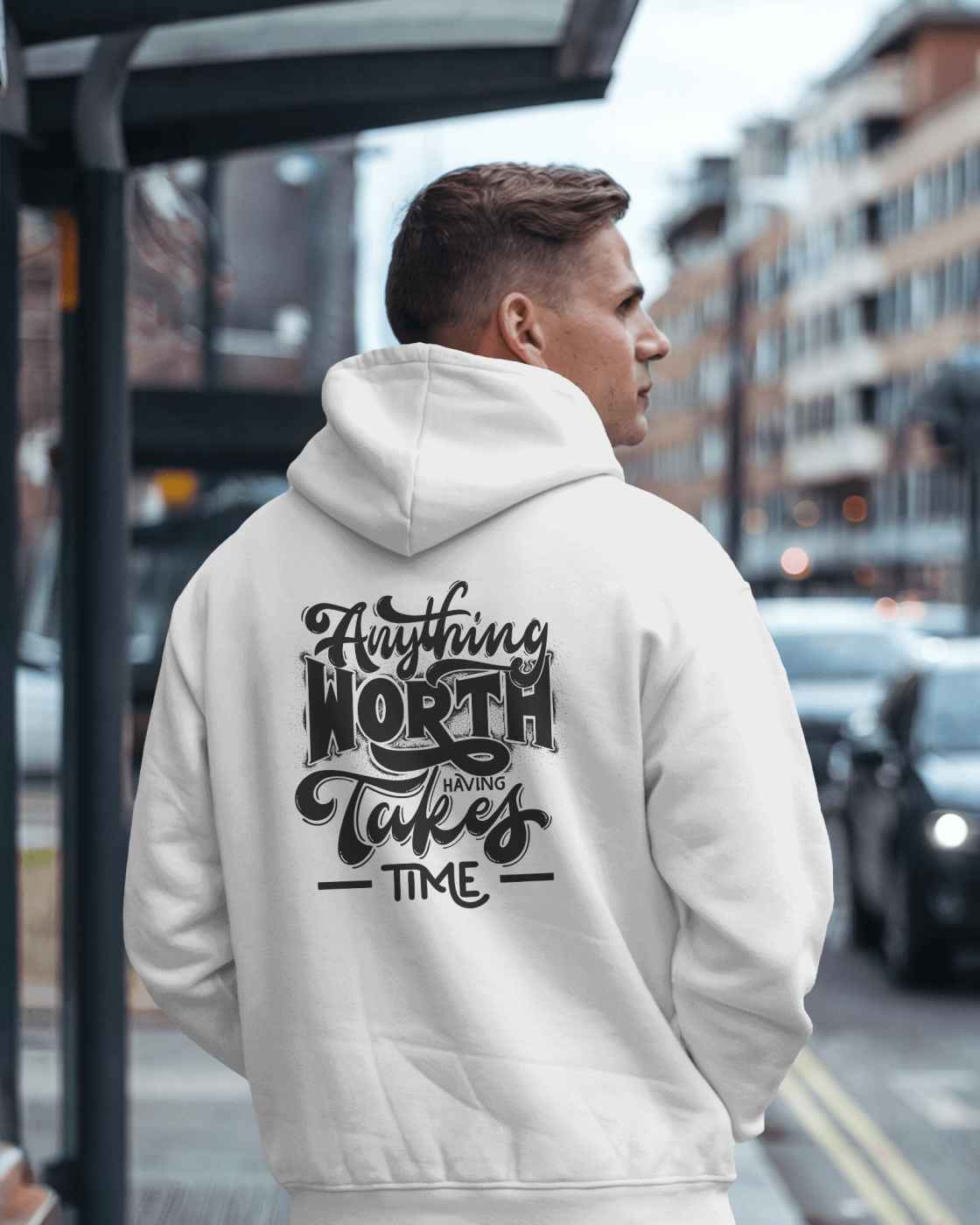 Men Typo Hoodie